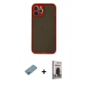 MARSİLYAN™- iPhone 12 Pro Max Kılıf Ahenk Çizgi Serisi - Siyah Bilvis Hayalet Cam Ekran Koruyucu + Shine Kamera Lens Koruma Cam - GI