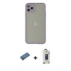 MARSİLYAN™- iPhone 12 Pro Max Kılıf Ahenk Çizgi Serisi - Siyah Bilvis Hayalet Cam Ekran Koruyucu + Shine Kamera Lens Koruma Cam - GD