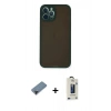 MARSİLYAN™- iPhone 12 Pro Max Kılıf Ahenk Çizgi Serisi - Siyah Bilvis Hayalet Cam Ekran Koruyucu + Shine Kamera Lens Koruma Cam - SH