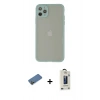 MARSİLYAN™- iPhone 12 Pro Max Kılıf Ahenk Çizgi Serisi - Siyah Bilvis Hayalet Cam Ekran Koruyucu + Shine Kamera Lens Koruma Cam - GD