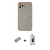 MARSİLYAN™- iPhone 12 Pro Max Kılıf Ahenk Çizgi Serisi - Siyah Bilvis Hayalet Cam Ekran Koruyucu + Shine Kamera Lens Koruma Cam - SABE