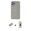 MARSİLYAN™- iPhone 12 Pro Max Kılıf Ahenk Çizgi Serisi - Siyah Bilvis Hayalet Cam Ekran Koruyucu + Shine Kamera Lens Koruma Cam - SABE