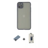 MARSİLYAN™- iPhone 12 Pro Max Kılıf Ahenk Çizgi Serisi - Siyah Bilvis Hayalet Cam Ekran Koruyucu + Shine Kamera Lens Koruma Cam - SH