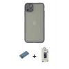MARSİLYAN™- iPhone 12 Pro Max Kılıf Ahenk Çizgi Serisi - Siyah Bilvis Hayalet Cam Ekran Koruyucu + Shine Kamera Lens Koruma Cam - GD