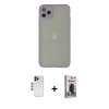 MARSİLYAN™- iPhone 12 Pro Max Kılıf Ahenk Çizgi Serisi - Siyah Bilvis Hayalet Cam Ekran Koruyucu + Shine Kamera Lens - LT