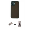 MARSİLYAN™- iPhone 12 Pro Max Kılıf Ahenk Çizgi Serisi - Siyah Bilvis Hayalet Cam Ekran Koruyucu + Shine Kamera Lens Koruma Cam - SABE