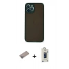 MARSİLYAN™- iPhone 12 Pro Max Kılıf Ahenk Çizgi Serisi - Siyah Bilvis Hayalet Cam Ekran Koruyucu + Shine Kamera Lens Koruma Cam - SABE