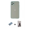 MARSİLYAN™- iPhone 12 Pro Max Kılıf Ahenk Çizgi Serisi - Siyah Bilvis Hayalet Cam Ekran Koruyucu + Shine Kamera Lens Koruma Cam - GS