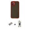 MARSİLYAN™- iPhone 12 Pro Max Kılıf Ahenk Çizgi Serisi - Siyah Bilvis Hayalet Cam Ekran Koruyucu + Shine Kamera Lens Koruma Cam - SABE