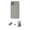 MARSİLYAN™- iPhone 12 Pro Max Kılıf Ahenk Çizgi Serisi - Siyah Bilvis Hayalet Cam Ekran Koruyucu + Shine Kamera Lens Koruma Cam - SH