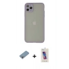 MARSİLYAN™- iPhone 12 Pro Max Kılıf Ahenk Çizgi Serisi - Siyah Joko 5D Cam + Shine Kamera Lens Koruma Cam - GI