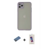 MARSİLYAN™- iPhone 12 Pro Max Kılıf Ahenk Çizgi Serisi - Siyah Joko 5D Cam + Shine Kamera Lens Koruma Cam - GD