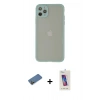 MARSİLYAN™- iPhone 12 Pro Max Kılıf Ahenk Çizgi Serisi - Siyah Joko 5D Cam + Shine Kamera Lens Koruma Cam - GD
