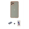 MARSİLYAN™- iPhone 12 Pro Max Kılıf Ahenk Çizgi Serisi - Siyah Joko 5D Cam + Renkli Kamera Lens Koruma Cam - MI