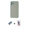 MARSİLYAN™- iPhone 12 Pro Max Kılıf Ahenk Çizgi Serisi - Siyah Joko 5D Cam + Shine Kamera Lens Koruma Cam - SH