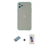 MARSİLYAN™- iPhone 12 Pro Max Kılıf Ahenk Çizgi Serisi - Siyah Joko 5D Cam + Shine Kamera Lens Koruma Cam - GS
