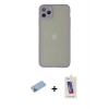 MARSİLYAN™- iPhone 12 Pro Max Kılıf Ahenk Çizgi Serisi - Siyah Joko 5D Cam + Shine Kamera Lens Koruma Cam - MI