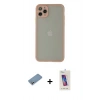 MARSİLYAN™- iPhone 12 Pro Max Kılıf Ahenk Çizgi Serisi - Siyah Joko 5D Cam + Shine Kamera Lens Koruma Cam - GS