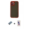 MARSİLYAN™- iPhone 12 Pro Max Kılıf Ahenk Çizgi Serisi - Siyah Joko 5D Cam + Shine Kamera Lens Koruma Cam - SH