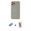 MARSİLYAN™- iPhone 12 Pro Max Kılıf Ahenk Çizgi Serisi - Siyah Joko 5D Cam + Shine Kamera Lens Koruma Cam - PE