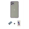 MARSİLYAN™- iPhone 12 Pro Max Kılıf Ahenk Çizgi Serisi - Siyah Joko 5D Cam + Shine Kamera Lens Koruma Cam - SH