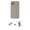 MARSİLYAN™- iPhone 12 Pro Max Kılıf Ahenk Çizgi Serisi - Siyah Joko 5D Cam + Shine Kamera Lens Koruma Cam - MI