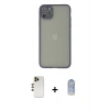 MARSİLYAN™- iPhone 12 Pro Max Kılıf Ahenk Çizgi Serisi - Siyah Joko Magic 5D Cam + Gold Shine Kamera Lens