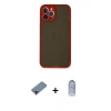 MARSİLYAN™- iPhone 12 Pro Max Kılıf Ahenk Çizgi Serisi - Siyah Joko Magic 5D Cam + Metal Kamera Lens Koruma Cam - KI