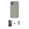 MARSİLYAN™- iPhone 12 Pro Max Kılıf Ahenk Çizgi Serisi - Siyah Joko Magic 5D Cam + Neon Fosforlu Kamera Lens - MI