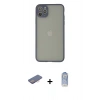 MARSİLYAN™- iPhone 12 Pro Max Kılıf Ahenk Çizgi Serisi - Siyah Joko Magic 5D Cam + Renkli Kamera Lens Koruma Cam - PE