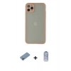 MARSİLYAN™- iPhone 12 Pro Max Kılıf Ahenk Çizgi Serisi - Siyah Joko Magic 5D Cam + Shine Kamera Lens Koruma Cam - PE
