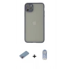 MARSİLYAN™- iPhone 12 Pro Max Kılıf Ahenk Çizgi Serisi - Siyah Joko Magic 5D Cam + Shine Kamera Lens Koruma Cam - PE