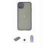 MARSİLYAN™- iPhone 12 Pro Max Kılıf Ahenk Çizgi Serisi - Siyah Joko Magic 5D Cam + Renkli Kamera Lens Koruma Cam - SI