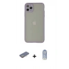 MARSİLYAN™- iPhone 12 Pro Max Kılıf Ahenk Çizgi Serisi - Siyah Joko Magic 5D Cam + Renkli Kamera Lens Koruma Cam - SI