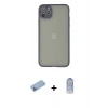 MARSİLYAN™- iPhone 12 Pro Max Kılıf Ahenk Çizgi Serisi - Siyah Joko Magic 5D Cam + Shine Kamera Lens Koruma Cam - MI
