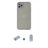 MARSİLYAN™- iPhone 12 Pro Max Kılıf Ahenk Çizgi Serisi - Siyah Joko Magic 5D Cam + Shine Kamera Lens Koruma Cam - MI