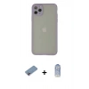 MARSİLYAN™- iPhone 12 Pro Max Kılıf Ahenk Çizgi Serisi - Siyah Joko Magic 5D Cam + Shine Kamera Lens Koruma Cam - PE
