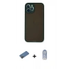 MARSİLYAN™- iPhone 12 Pro Max Kılıf Ahenk Çizgi Serisi - Siyah Joko Magic 5D Cam + Shine Kamera Lens Koruma Cam - GD