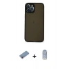 MARSİLYAN™- iPhone 12 Pro Max Kılıf Ahenk Çizgi Serisi - Siyah Joko Magic 5D Cam + Shine Kamera Lens Koruma Cam - PE