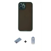 MARSİLYAN™- iPhone 12 Pro Max Kılıf Ahenk Çizgi Serisi - Siyah Joko Magic 5D Cam + Shine Kamera Lens Koruma Cam - PE
