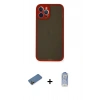 MARSİLYAN™- iPhone 12 Pro Max Kılıf Ahenk Çizgi Serisi - Siyah Joko Magic 5D Cam + Shine Kamera Lens Koruma Cam - GD