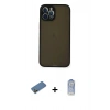 MARSİLYAN™- iPhone 12 Pro Max Kılıf Ahenk Çizgi Serisi - Siyah Joko Magic 5D Cam + Shine Kamera Lens Koruma Cam - GD