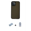 MARSİLYAN™- iPhone 12 Pro Max Kılıf Ahenk Çizgi Serisi - Siyah Joko Magic 5D Cam + Shine Kamera Lens Koruma Cam - MI