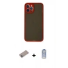 MARSİLYAN™- iPhone 12 Pro Max Kılıf Ahenk Çizgi Serisi - Siyah Joko Magic 5D Cam + Shine Kamera Lens Koruma Cam - SABE