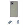 MARSİLYAN™- iPhone 12 Pro Max Kılıf Ahenk Çizgi Serisi - Siyah Joko Magic 5D Cam + Shine Kamera Lens Koruma Cam - SH