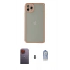 MARSİLYAN™- iPhone 12 Pro Max Kılıf Ahenk Çizgi Serisi - Siyah Joko Magic 5D Cam + Neon Fosforlu Kamera Lens - TU