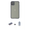 MARSİLYAN™- iPhone 12 Pro Max Kılıf Ahenk Çizgi Serisi - Siyah Joko Magic 5D Cam + Renkli Kamera Lens Koruma Cam - TU
