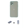 MARSİLYAN™- iPhone 12 Pro Max Kılıf Ahenk Çizgi Serisi - Siyah Joko Magic 5D Cam + Yeşil Renkli Kamera Lens Koruma Cam