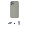 MARSİLYAN™- iPhone 12 Pro Max Kılıf Ahenk Çizgi Serisi - Siyah Joko Magic 5D Cam + Yeşil Renkli Kamera Lens Koruma Cam