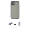 MARSİLYAN™- iPhone 12 Pro Max Kılıf Ahenk Çizgi Serisi - Siyah Joko Magic 5D Cam + Yeşil Renkli Kamera Lens Koruma Cam